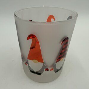 Culver LTD Frosted Christmas Gnomes Glass 4 Inch Lowball